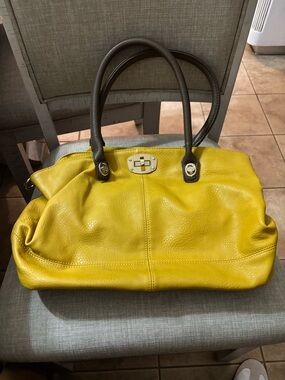 Charming Charlie Yellow Leather tote